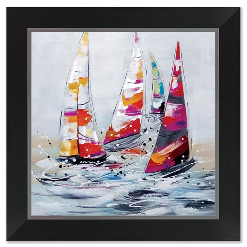 Tableau Contemporain Mer Voiliers Voiles M Tal Multicolore X