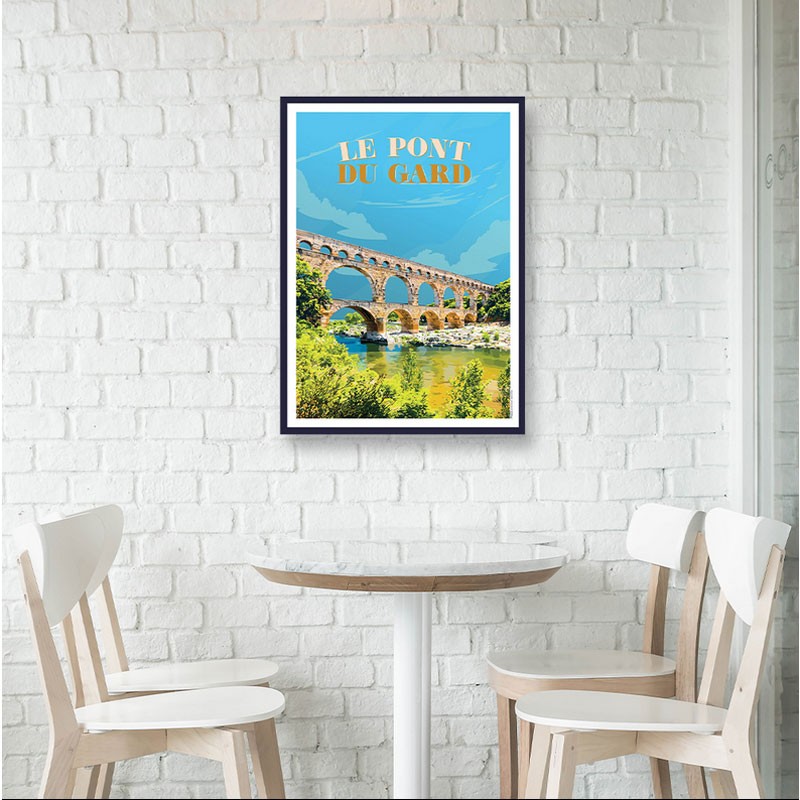 Affiche R Gionale Image Encadr E Travel Poster Le Pont Du Gard