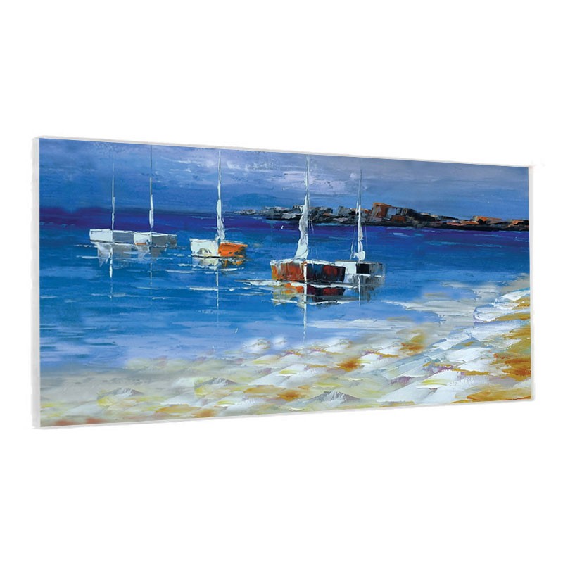 Tableau mer et coucher de soleil 2 tableau contemporain mer et bateaux