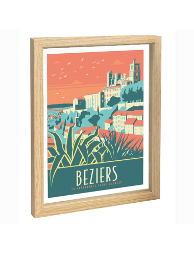 "Beziers, la cathédrale de St Nazaire", Travel poster 30x40