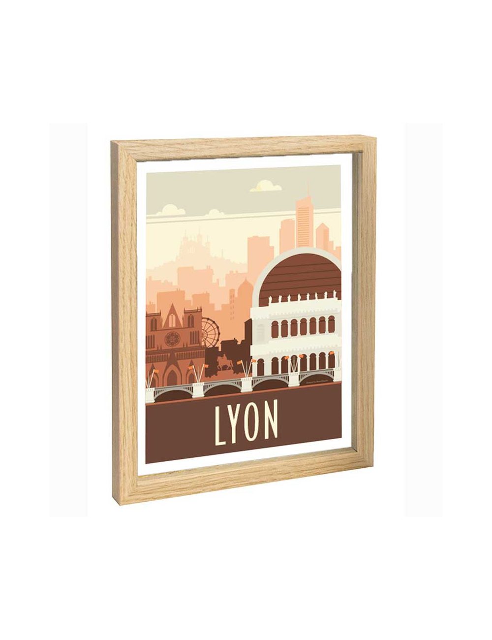 Affiche Lyon – Poster encadré ville historique