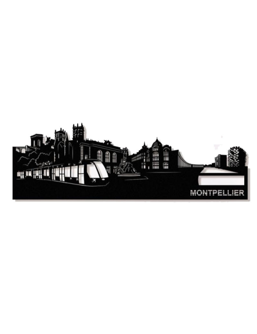 Sculpture murale Montpellier en métal noir