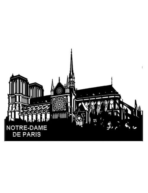 Sculpture murale Notre-Dame de Paris métal noir