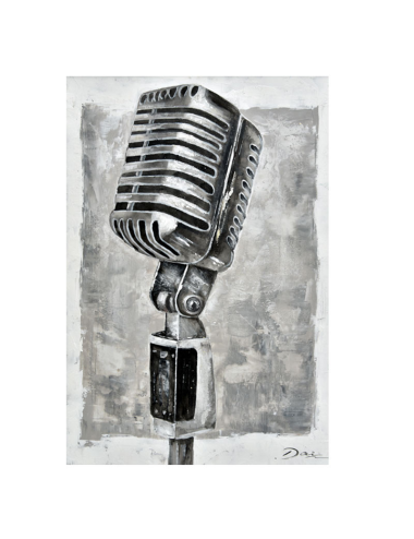 Tableau micro vintage noir et blanc – toile 60x90 cm