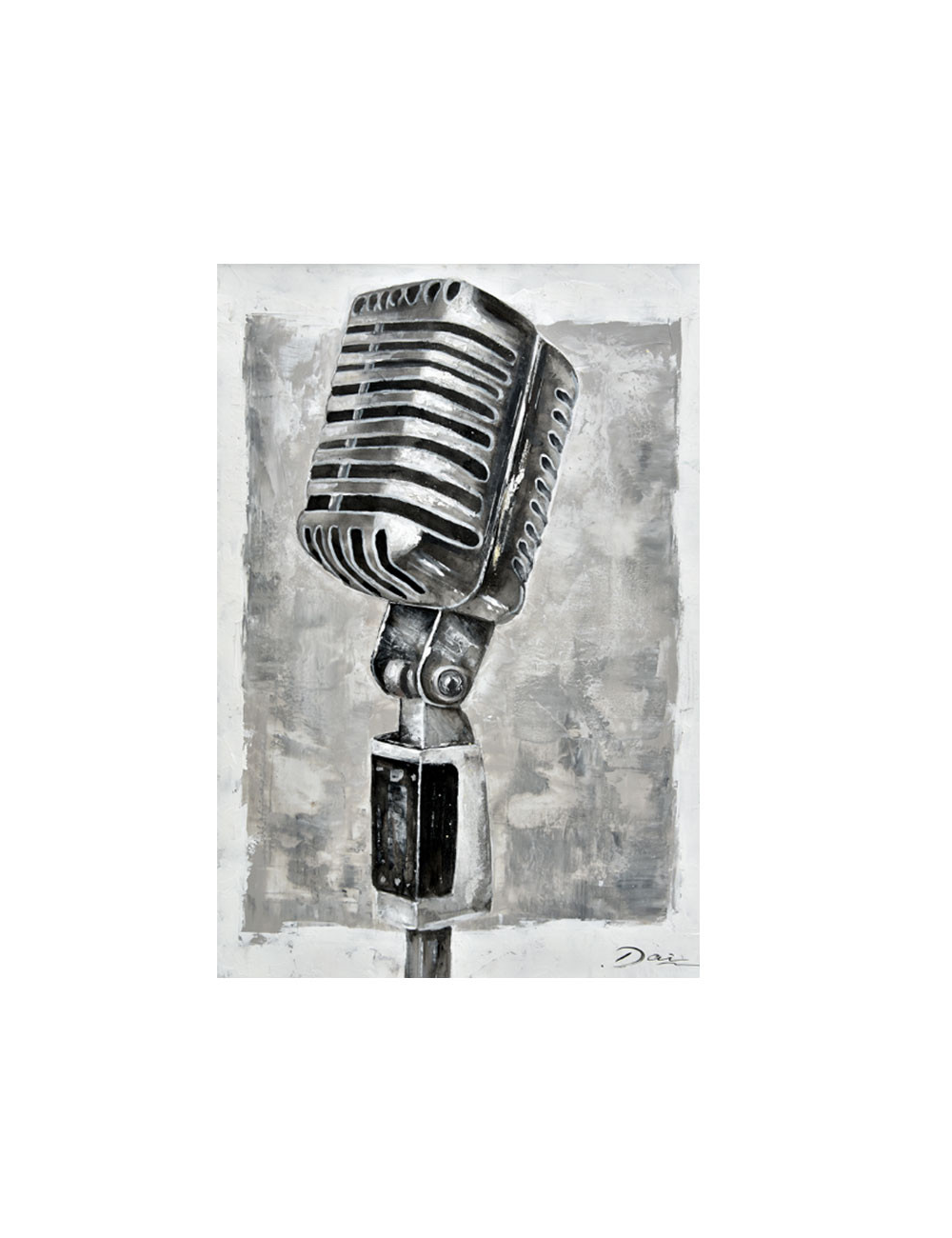 Tableau micro vintage noir et blanc – toile 60x90 cm