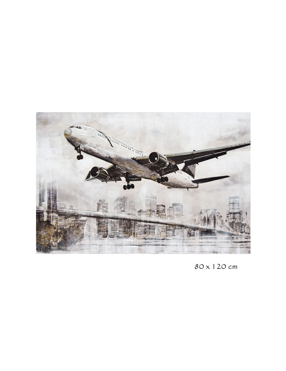 Tableau avion au-dessus de New York – 80x120