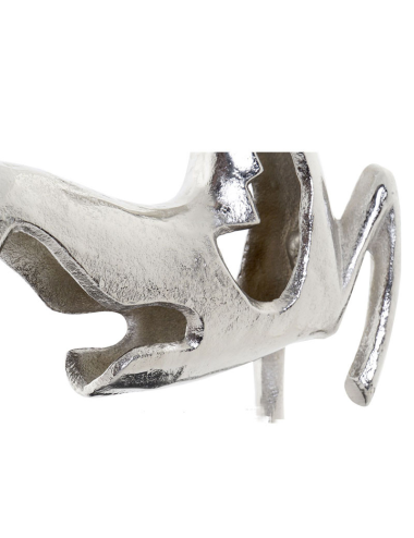 Sculpture cheval argenté moderne en aluminium 34x36 cm