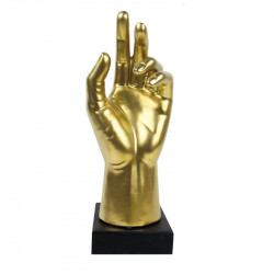" Main levée ", statuette design dorée