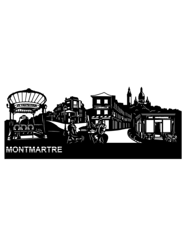 Sculpture murale Montmartre en métal noir