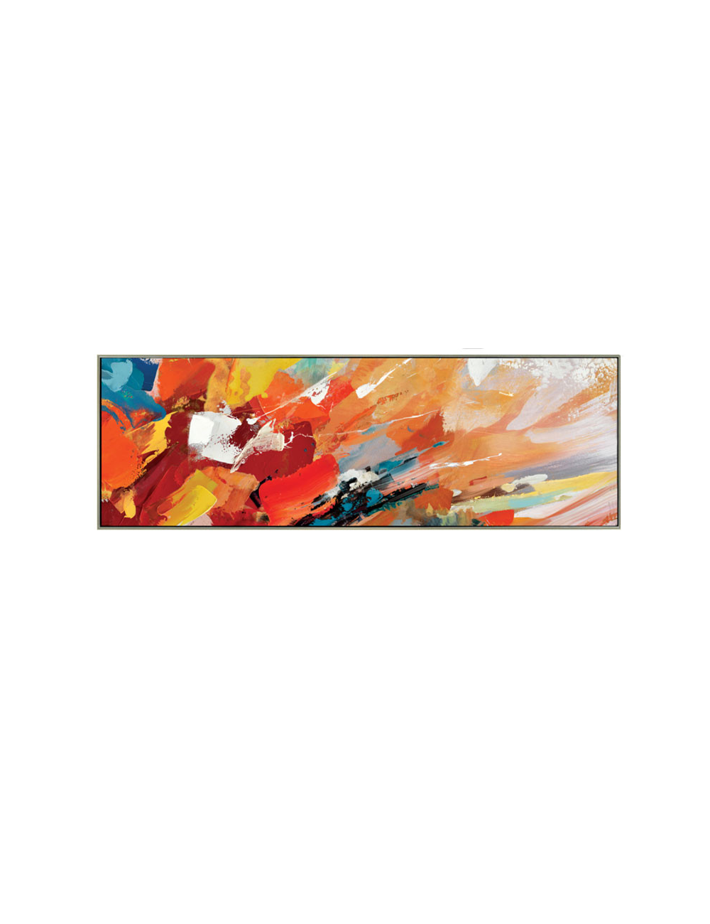 Tableau abstrait coloré – Toile encadrée 50x150 cm