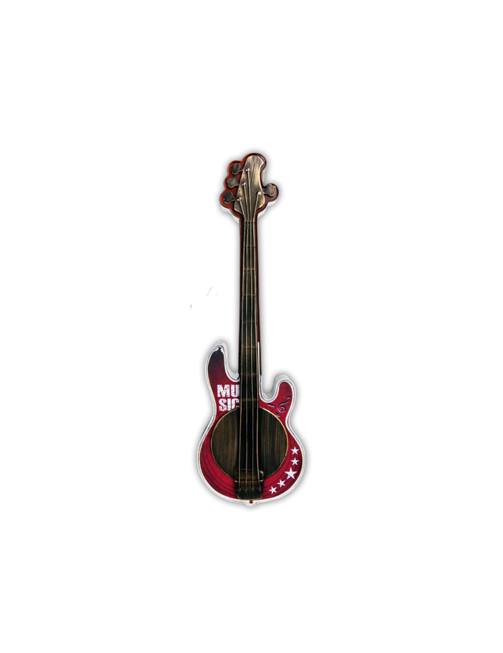 Sculpture murale guitare rouge métal