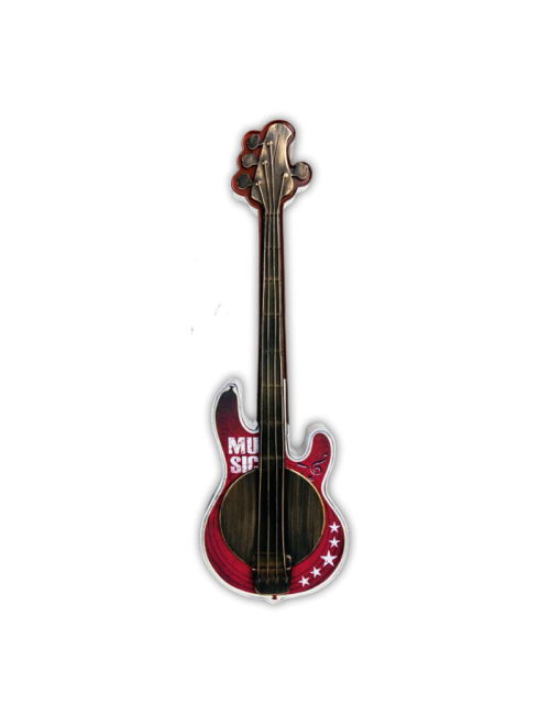 Sculpture murale guitare rouge métal