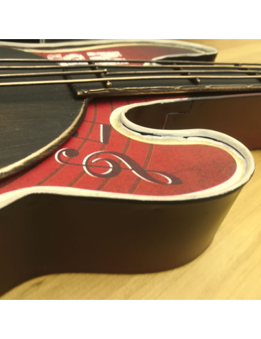 Décoration murale guitare rouge métal style musical