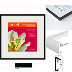 Nielsen Cadre en aluminium Pixel 50x50 cm - noir - verre standard