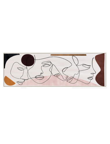 Tableau visages abstraits 50x150 cm – toile déco contemporaine