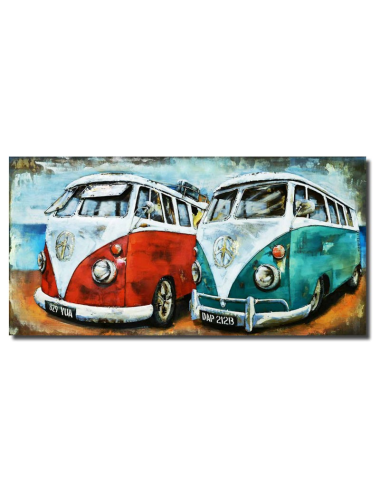 Tableau combi vintage en métal 3D – 70x140