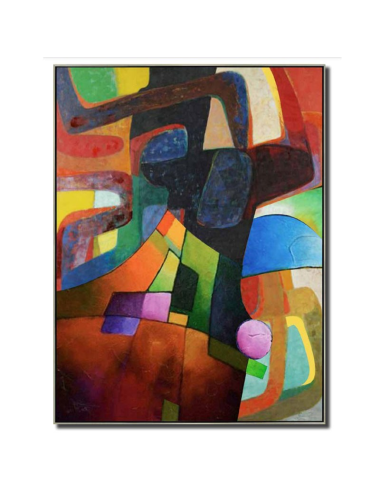 Toile abstraite colorée – Tableau encadré 80x120 cm