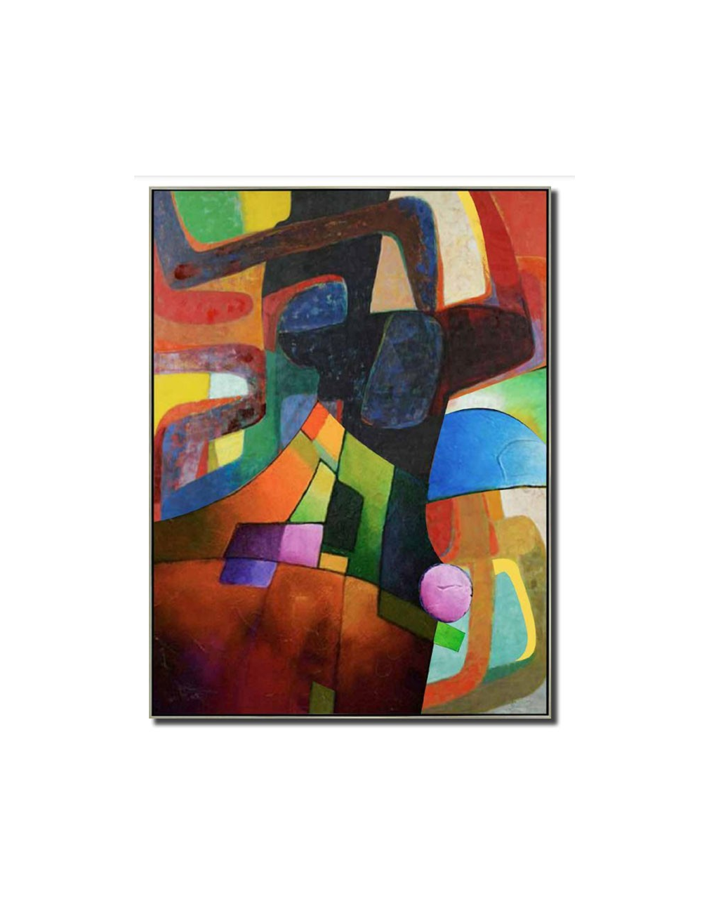 Toile abstraite colorée – Tableau encadré 80x120 cm