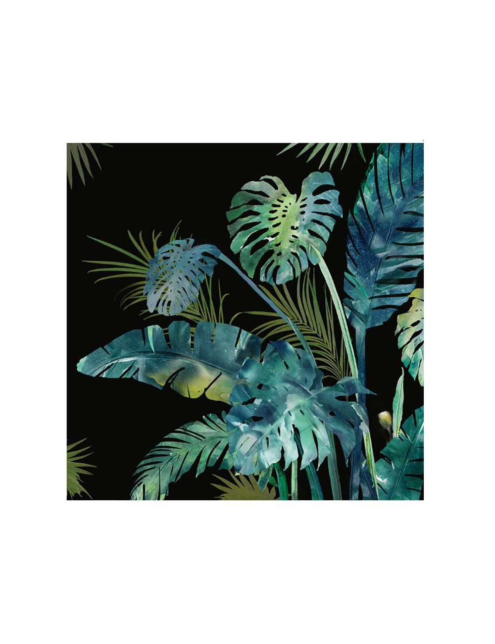 Tableau feuillage tropical 80x80