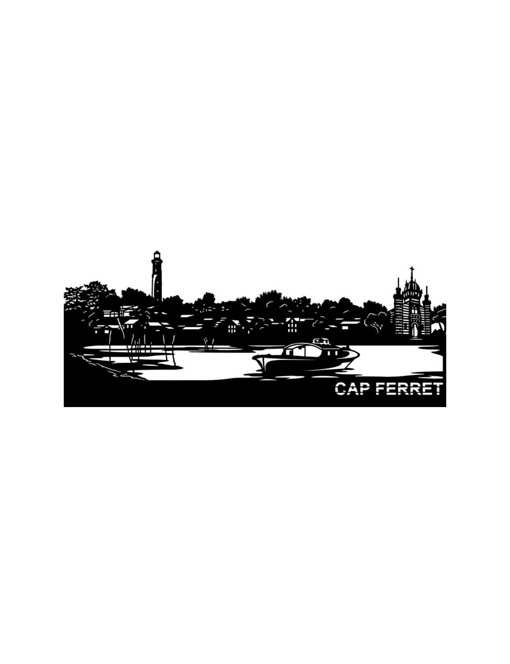 Sculpture murale Cap Ferret métal noir découpé au laser