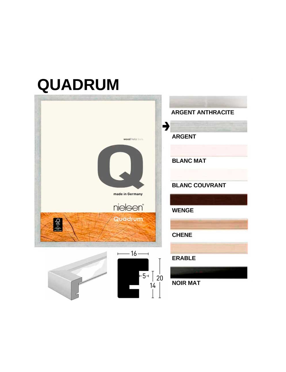 Cadre en bois Quadrum  Nielsen-certifié FSC®