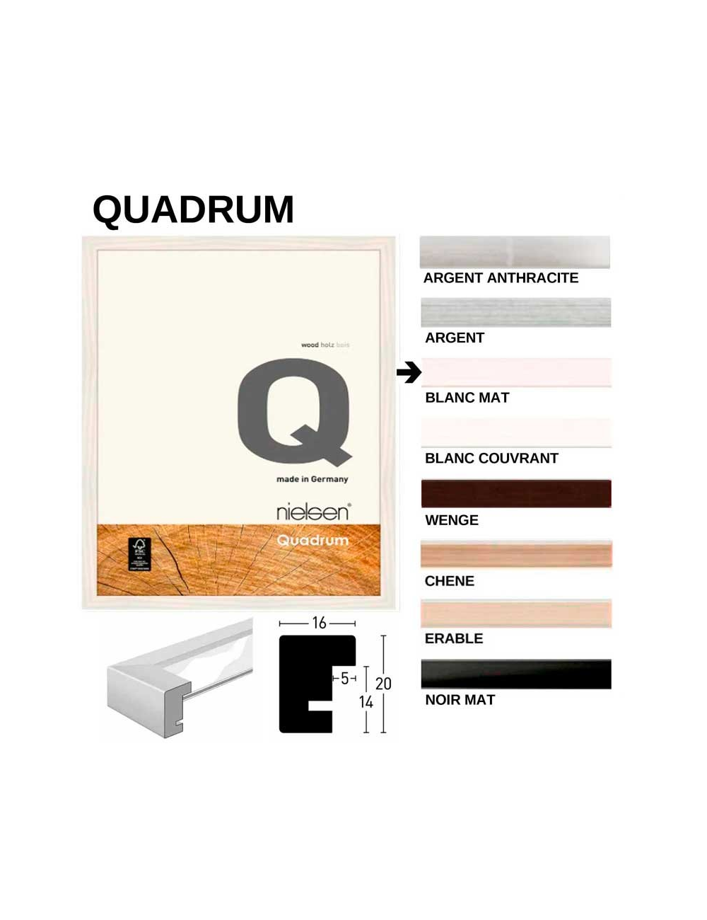 Cadre en bois Quadrum  Nielsen-certifié FSC®