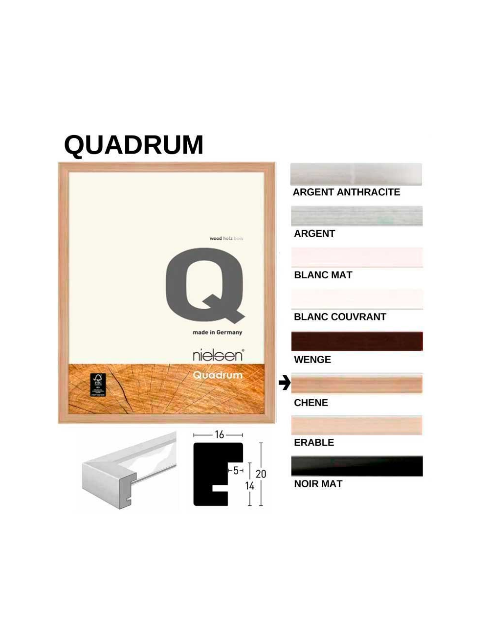 Cadre en bois Quadrum  Nielsen-certifié FSC®