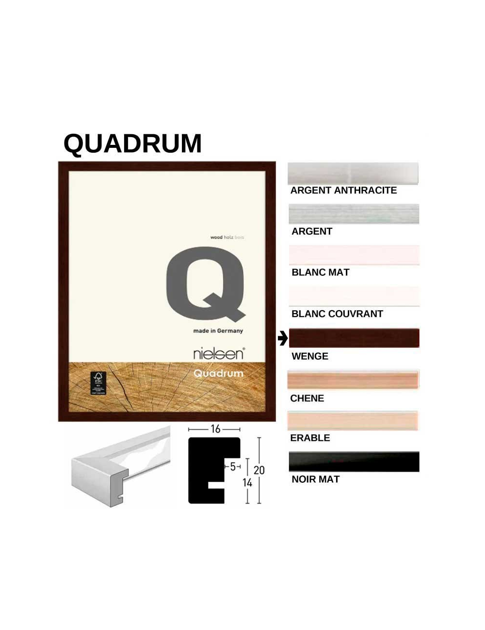 Cadre en bois Quadrum  Nielsen-certifié FSC®