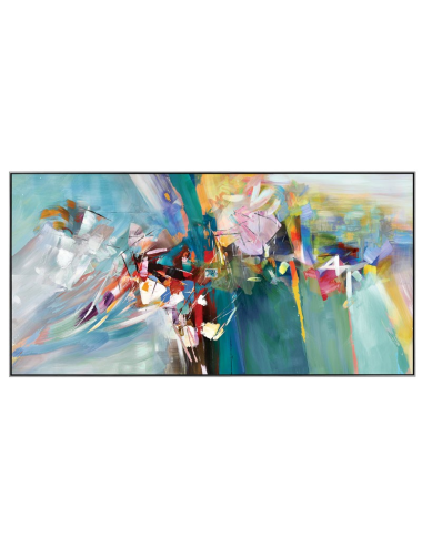 Tableau abstrait coloré – Toile encadrée 60x120 cm
