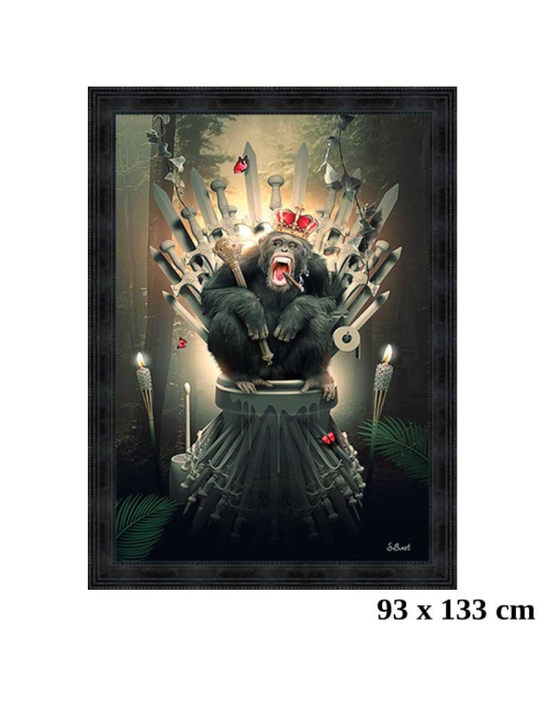 "Singe trône",80x120cm, de Sylvain BINET