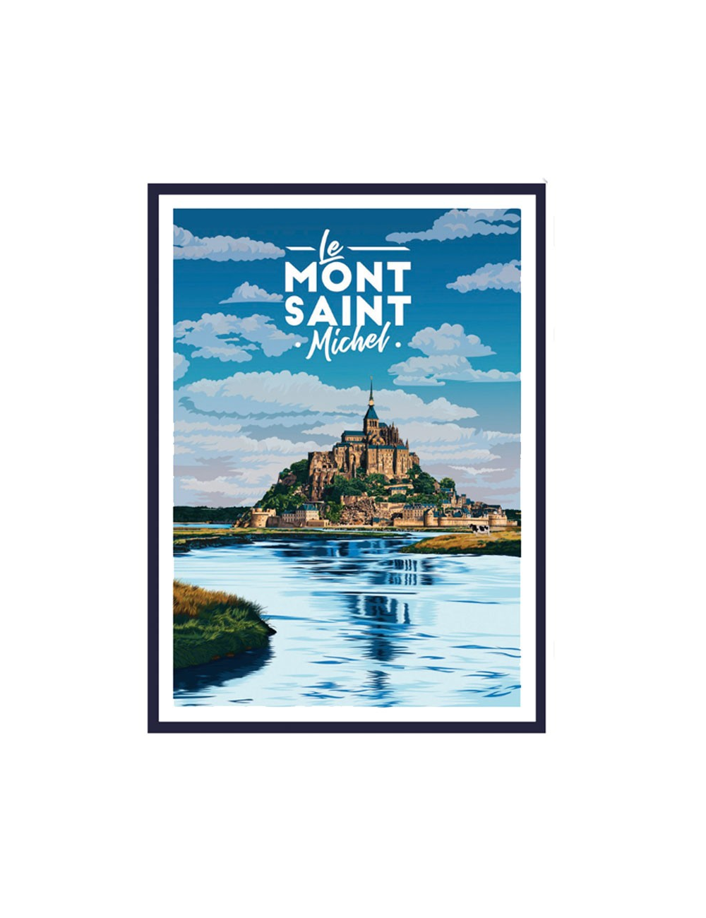 Affiche Mont-Saint-Michel vintage encadrée