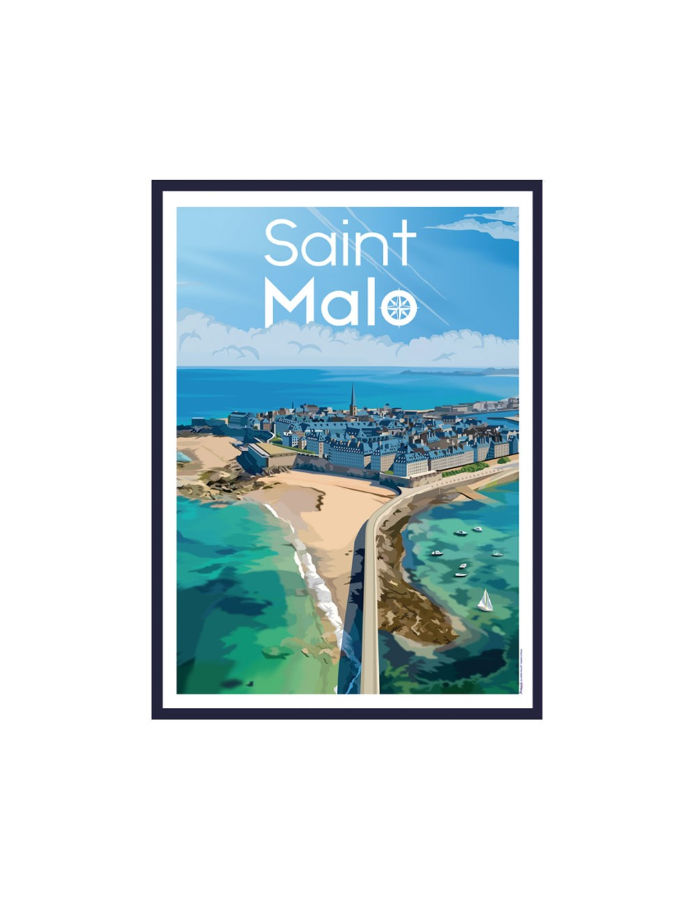 Saint-Malo- Affiche Travel poster encadrée