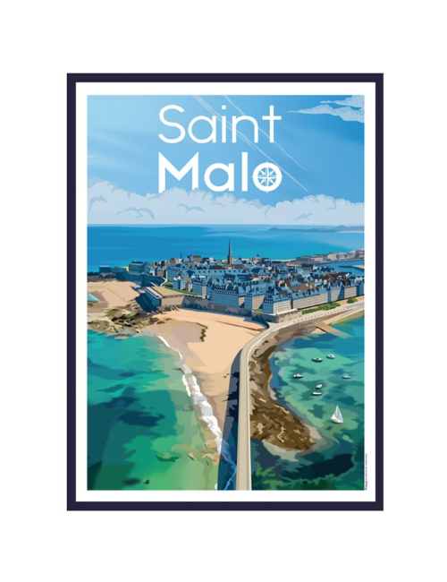 Saint-Malo- Affiche Travel poster encadrée