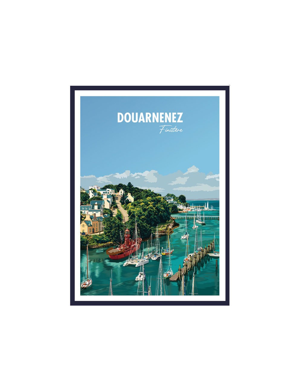 Douarnenez- Affiche Travel poster encadrée
