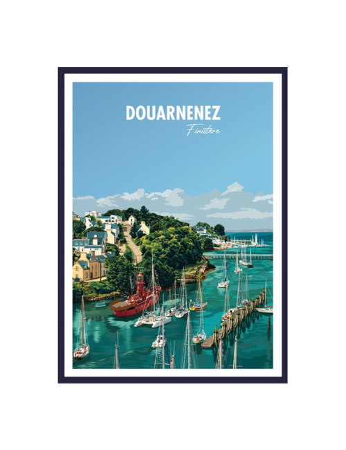 Douarnenez- Affiche Travel poster encadrée