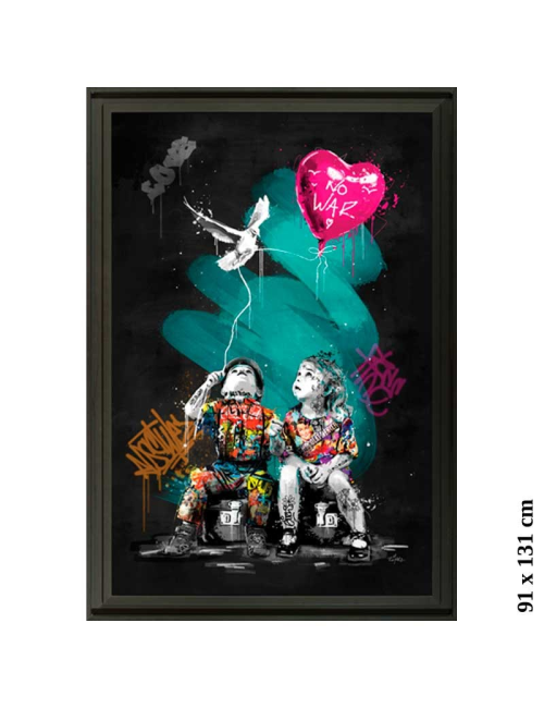 Le garcon, la fille et la colombe,80x120cm, Tableau Romaric