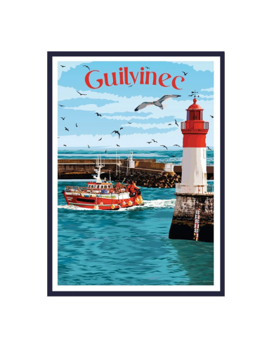 Guilvinec- Affiche Travel poster encadrée