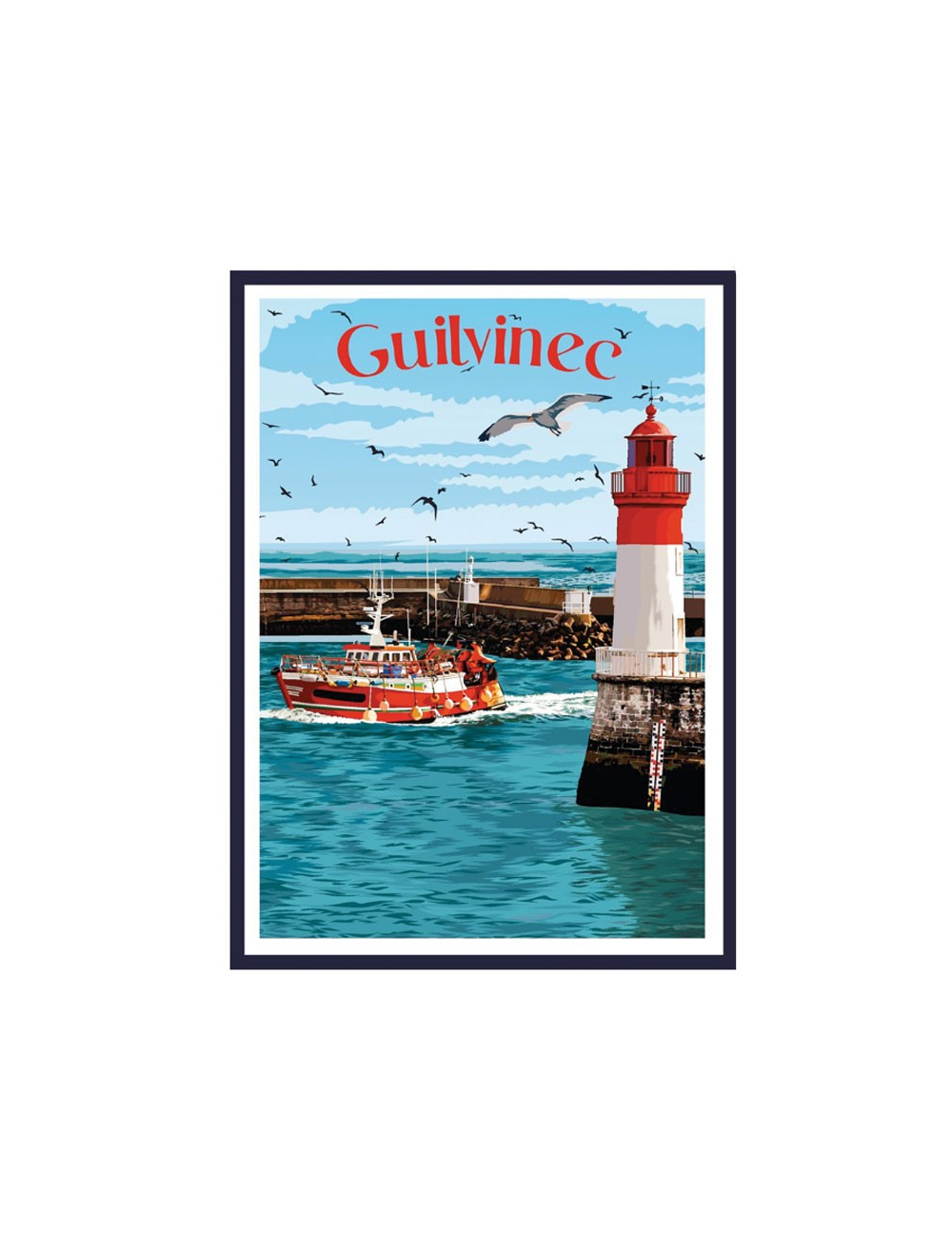 Guilvinec- Affiche Travel poster encadrée