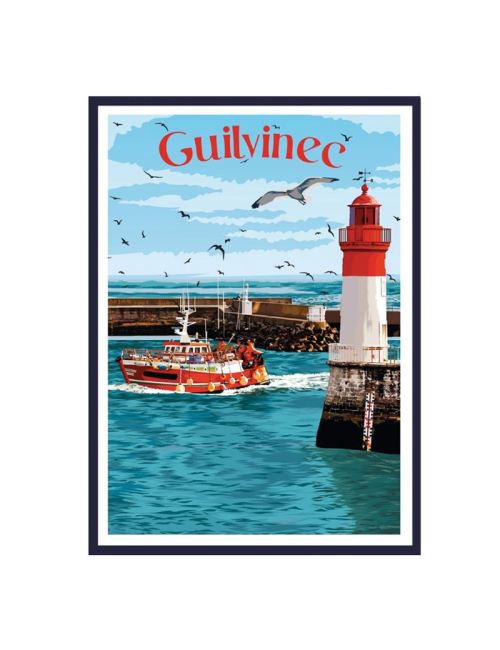 Guilvinec- Affiche Travel poster encadrée