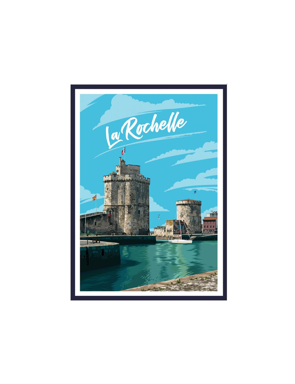 Affiche poster La Rochelle encadrée déco vintage