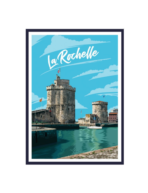 Affiche poster La Rochelle encadrée déco vintage