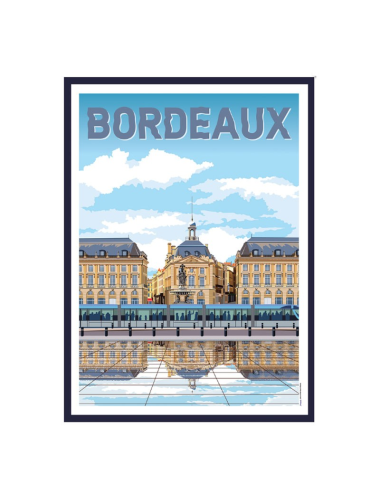 Affiche Bordeaux Place Bourse Miroir Encadrée