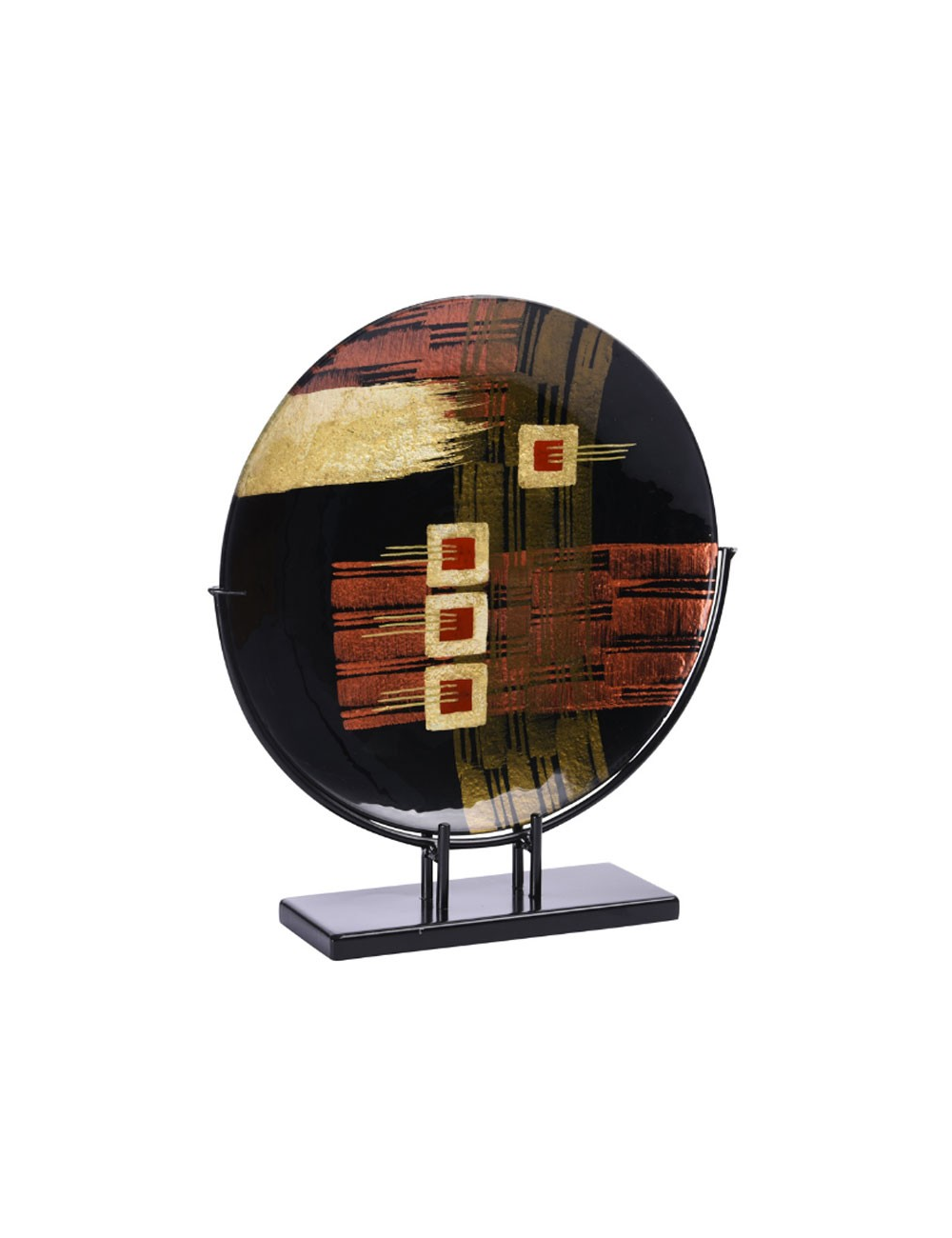 Coupe décorative Caracas en verre sur socle métal noir