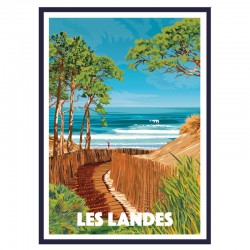 "LES LANDES", Travel poster...