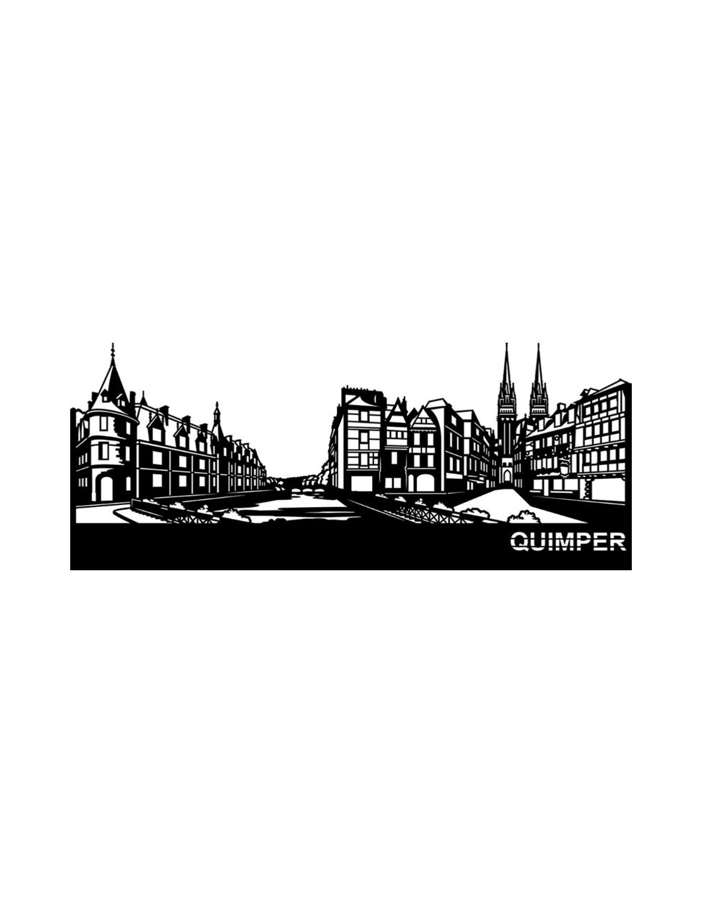Sculpture murale Quimper métal noir découpé au laser