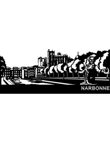 Sculpture murale Narbonne métal noir découpé au laser