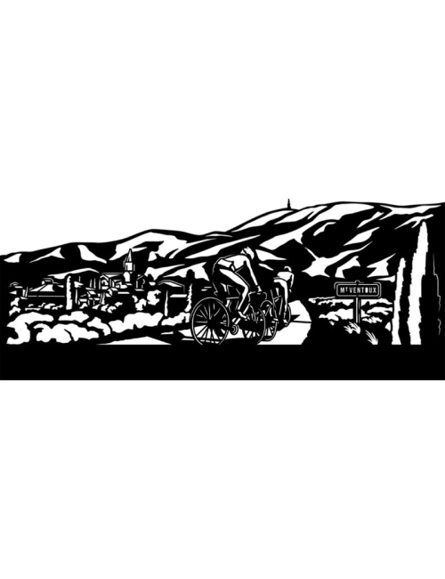Sculpture murale métal noir Mont Ventoux – design cycliste