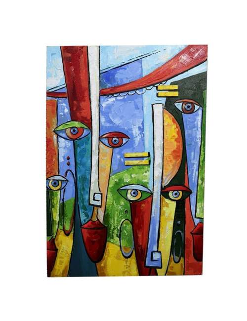" Visages Cubiques", tableau contemporain et design