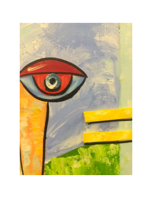" Visages Cubiques", tableau contemporain et design