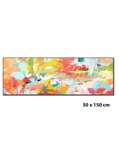 Tableau abstrait lumineux – Toile colorée 50x150 cm